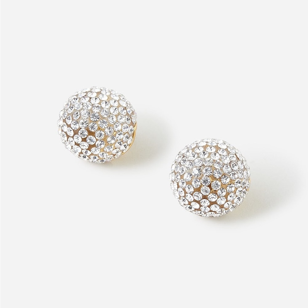 J.Crew Hot Fix Ball Earring - Crystal Foxball Earrings